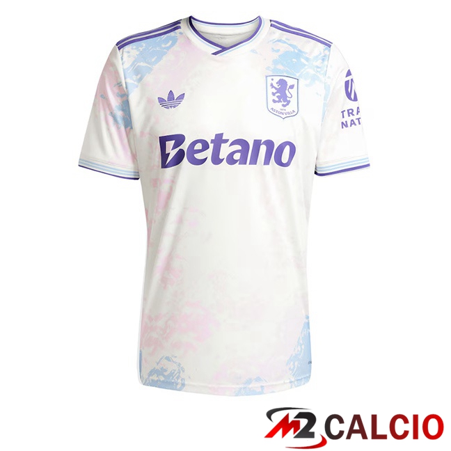 Maglie Calcio Aston Villa Terza Bianco 2025/2026  Maglie Calcio Aston Villa Terza Bianco 2025/2026