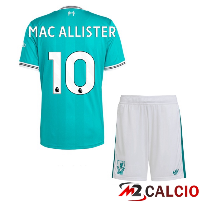 Maglie Calcio FC Liverpool (MAC ALLISTER 10) Bambino Terza Verde 2025/2026  Maglie Calcio FC Liverpool (MAC ALLISTER 10) Bambino Terza Verde 2025/2026