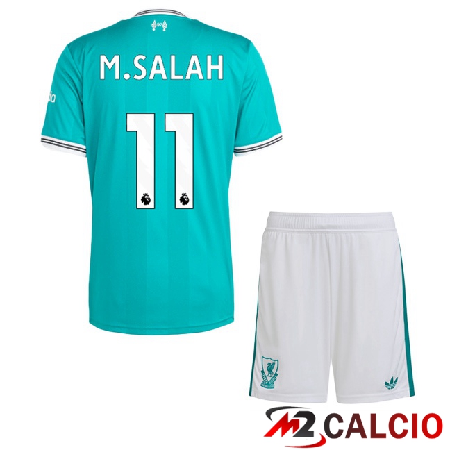 Maglie Calcio FC Liverpool (M.SALAH 11) Bambino Terza Verde 2025/2026  Maglie Calcio FC Liverpool (M.SALAH 11) Bambino Terza Verde 2025/2026