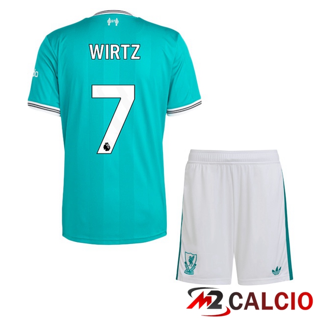 Maglie Calcio FC Liverpool (WIRTZ 7) Bambino Terza Verde 2025/2026  Maglie Calcio FC Liverpool (WIRTZ 7) Bambino Terza Verde 2025/2026