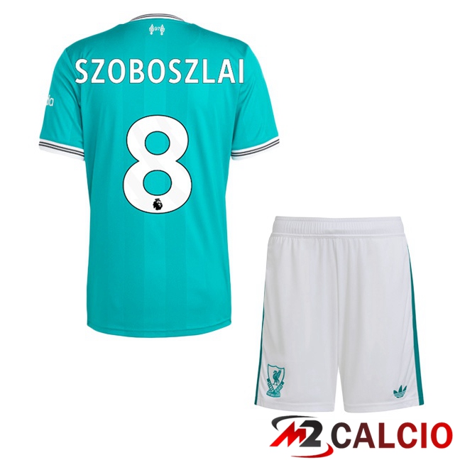 Maglie Calcio FC Liverpool (SZOBOSZLAI 8) Bambino Terza Verde 2025/2026  Maglie Calcio FC Liverpool (SZOBOSZLAI 8) Bambino Terza Verde 2025/2026
