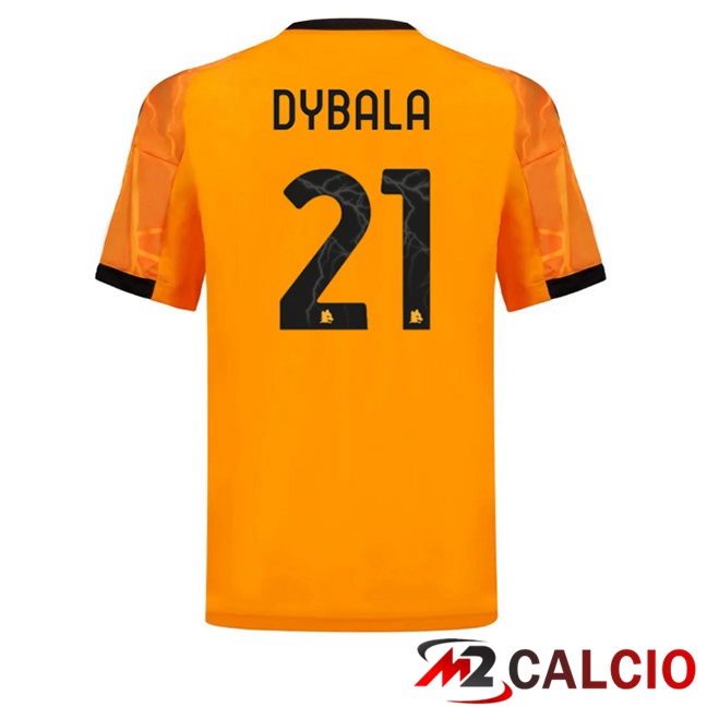 Maglie Calcio AS Roma (DYBALA 21) Seconda Giallo 2025/2026  Maglie Calcio AS Roma (DYBALA 21) Seconda Giallo 2025/2026