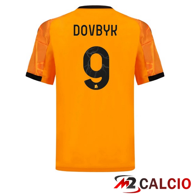 Maglie Calcio AS Roma (DOVBYK 9) Seconda Giallo 2025/2026  Maglie Calcio AS Roma (DOVBYK 9) Seconda Giallo 2025/2026