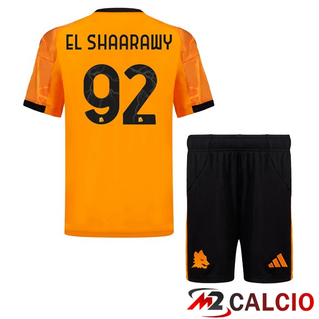 Maglie Calcio AS Roma (EL SHAARAWY 92) Bambino Seconda Giallo 2025/2026