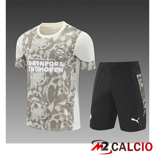 Insieme T Shirt Allenamento PSV Eindhoven Bambino Beige/Brun 2025/2026