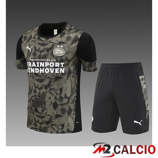 Insieme T Shirt Allenamento PSV Eindhoven Bambino Brun/Nero 2025/2026