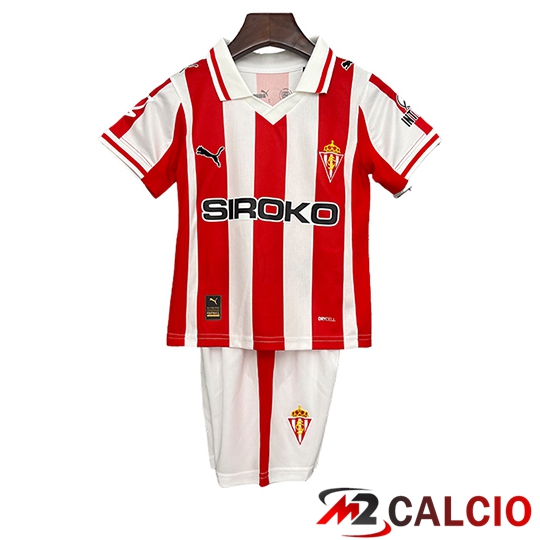 Maglie Calcio Sporting Gijon Bambino Prima 2025/2026