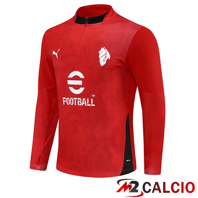 Felpa Allenamento AC Milan Rosso 2025/2026  Felpa Allenamento AC Milan Rosso 2025/2026