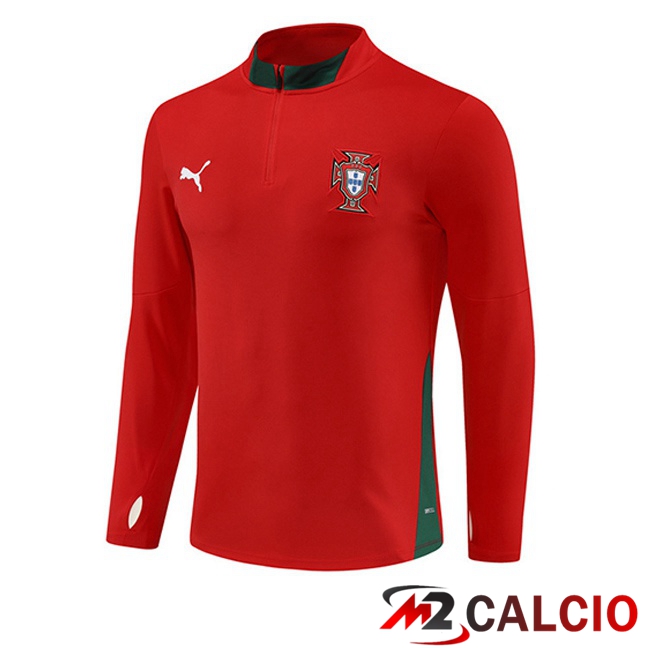Felpa Allenamento Portogallo Rosso 2025/2026  Felpa Allenamento Portogallo Rosso 2025/2026
