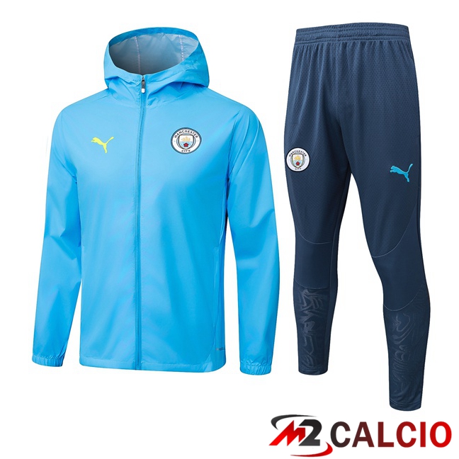 Tuta Calcio - Giacca A Vento Manchester City Blu 2025/2026  Tuta Calcio - Giacca A Vento Manchester City Blu 2025/2026