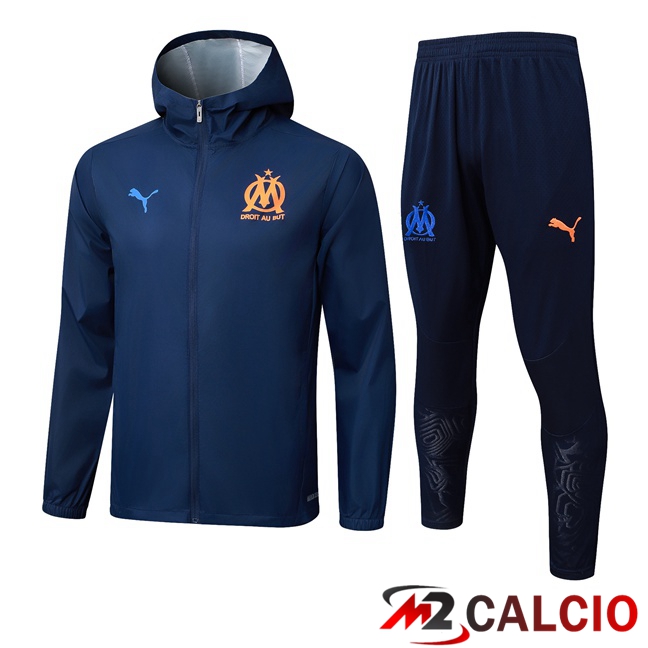 Tuta Calcio - Giacca A Vento Marsiglia OM Blu Reale 2025/2026  Tuta Calcio - Giacca A Vento Marsiglia OM Blu Reale 2025/2026