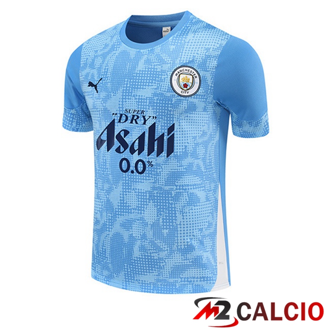 T Shirt Allenamento Manchester City Blu 2025/2026  T Shirt Allenamento Manchester City Blu 2025/2026