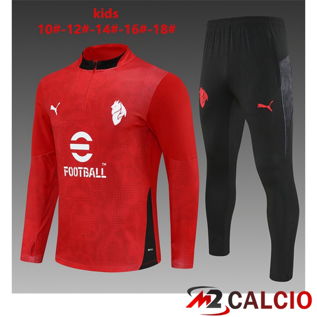 Insieme Tuta Calcio AC Milan Bambino Rosso 2025/2026  Insieme Tuta Calcio AC Milan Bambino Rosso 2025/2026