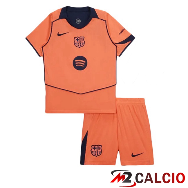 Maglie Calcio FC Barcellona Bambino Terza Rosso 2025/2026