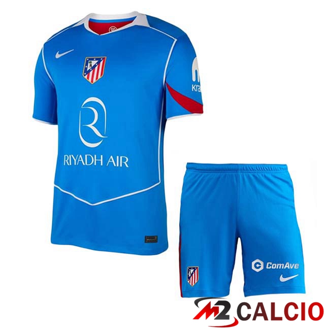 Maglie Calcio Atletico Madrid Bambino Terza Blu 2025/2026