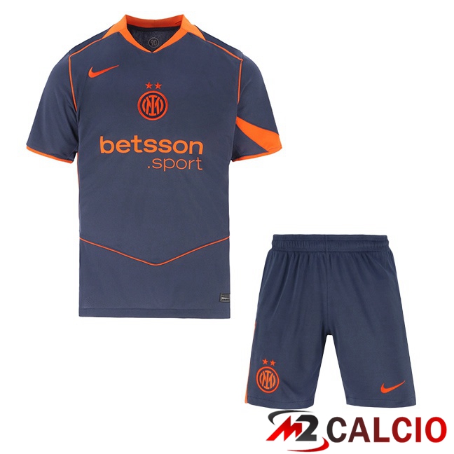 Maglie Calcio Inter Milan Bambino Terza Grigio 2025/2026  Maglie Calcio Inter Milan Bambino Terza Grigio 2025/2026