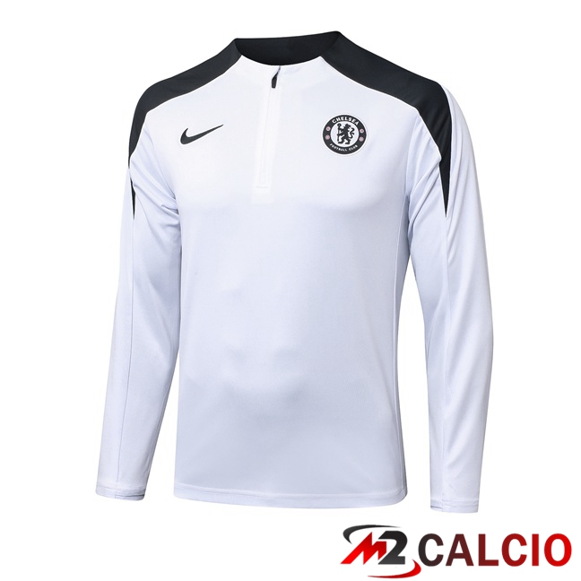 Felpa Allenamento FC Chelsea Bianco 2025/2026  Felpa Allenamento FC Chelsea Bianco 2025/2026