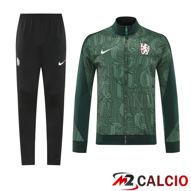 Insieme Tuta Calcio - Giacca FC Chelsea Verde 2025/2026  Insieme Tuta Calcio - Giacca FC Chelsea Verde 2025/2026