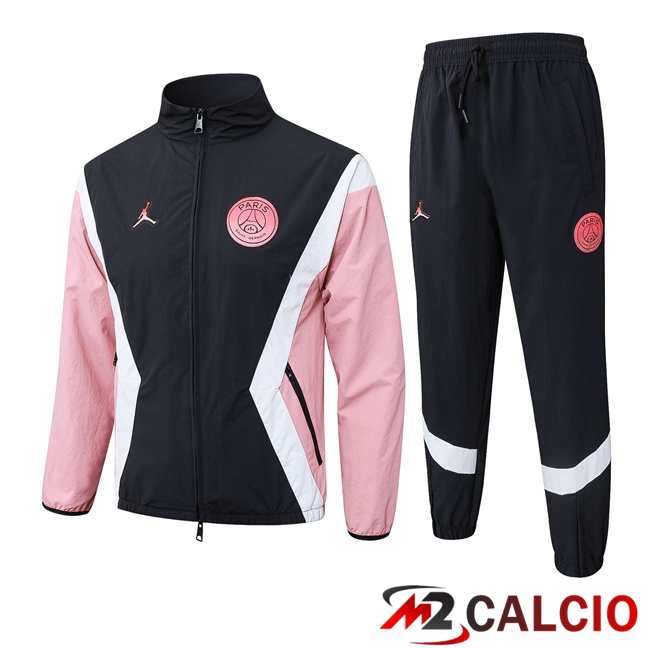 Insieme Tuta Calcio - Giacca Jordan Paris PSG Nero Rosa 2025/2026