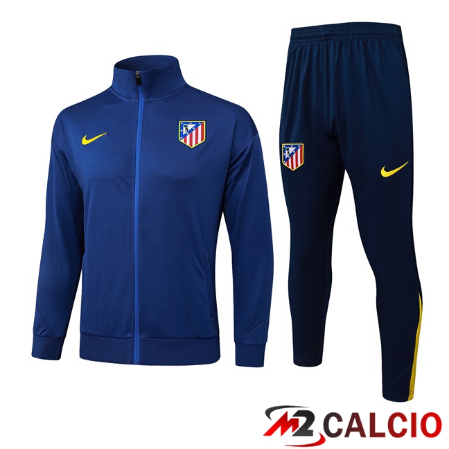 Insieme Tuta Calcio - Giacca Atletico Madrid Blu Reale 2025/2026  Insieme Tuta Calcio - Giacca Atletico Madrid Blu Reale 2025/2026