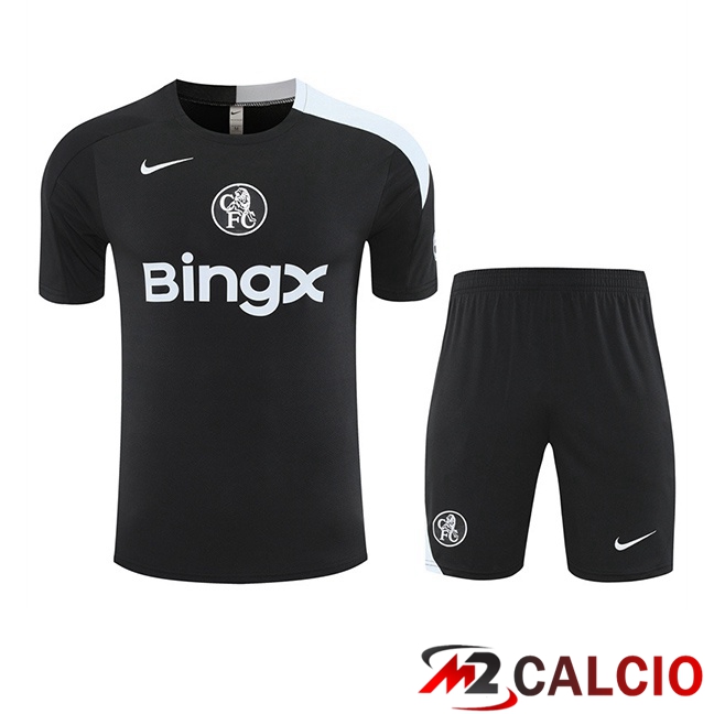 Insieme T Shirt Allenamento FC Chelsea + Pantaloncini Nero 2025/2026