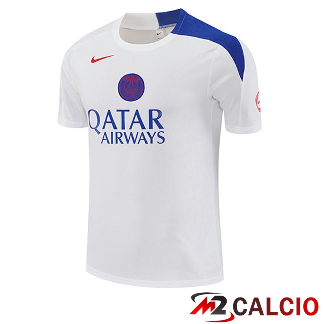 T Shirt Allenamento Paris PSG Bianco 2025/2026  T Shirt Allenamento Paris PSG Bianco 2025/2026