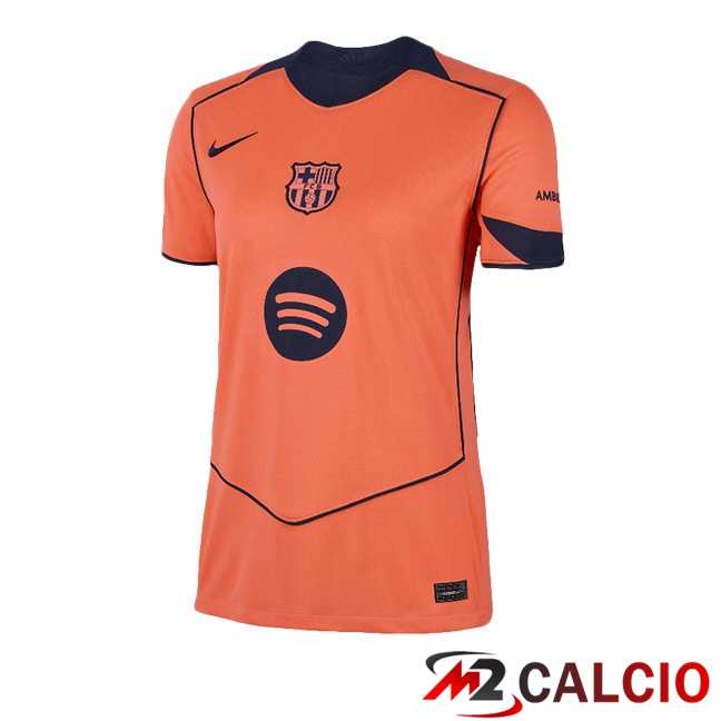 Maglie Calcio FC Barcellona Donna Terza Rosso 2025/2026  Maglie Calcio FC Barcellona Donna Terza Rosso 2025/2026