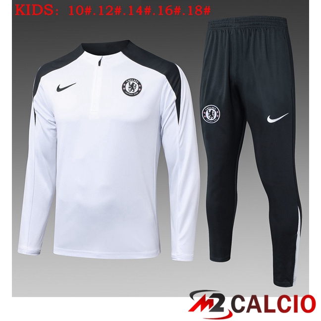 Insieme Tuta Calcio FC Chelsea Bambino Bianco 2025/2026  Insieme Tuta Calcio FC Chelsea Bambino Bianco 2025/2026