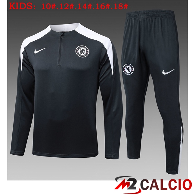 Insieme Tuta Calcio FC Chelsea Bambino Grigio 2025/2026  Insieme Tuta Calcio FC Chelsea Bambino Grigio 2025/2026