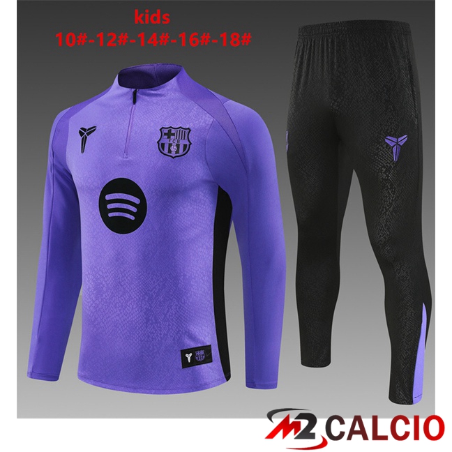 Insieme Tuta Calcio FC Barcellona Bambino Viola 2025/2026  Insieme Tuta Calcio FC Barcellona Bambino Viola 2025/2026