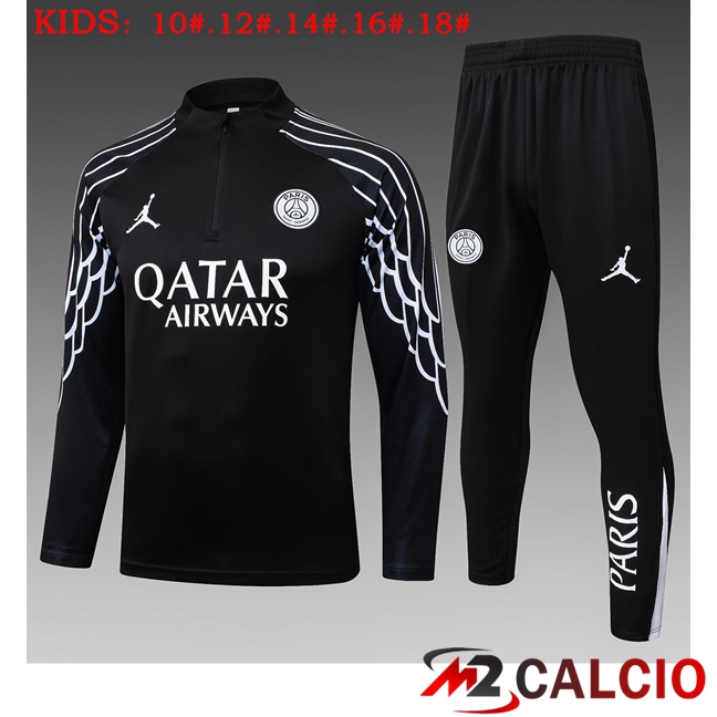Insieme Tuta Calcio Jordan Paris PSG Bambino Nero 2025/2026  Insieme Tuta Calcio Jordan Paris PSG Bambino Nero 2025/2026