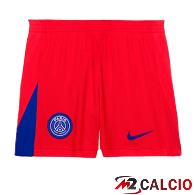 Pantaloncini Calcio Paris PSG Terza Rosso 2025/2026  Pantaloncini Calcio Paris PSG Terza Rosso 2025/2026