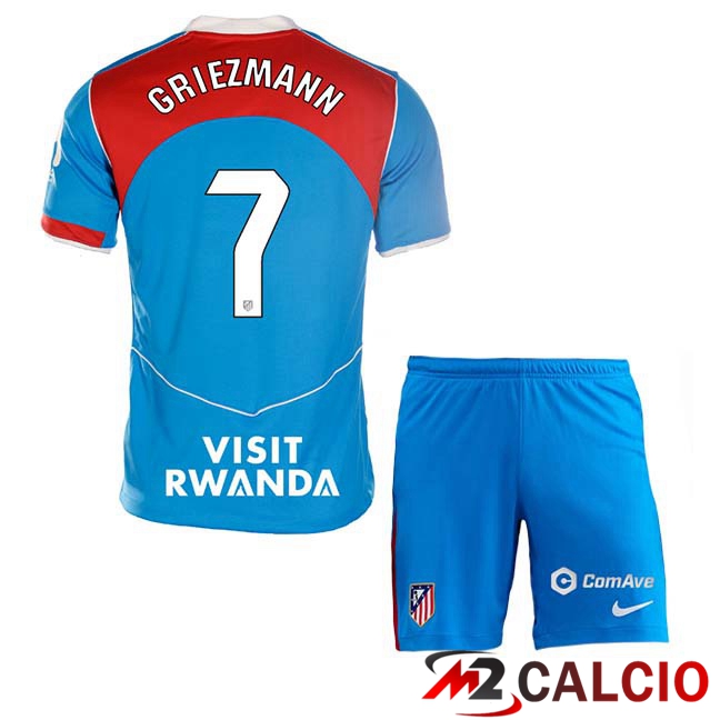 Maglie Calcio Atletico Madrid (GRIEZMANN 7) Bambino Terza Blu 2025/2026  Maglie Calcio Atletico Madrid (GRIEZMANN 7) Bambino Terza Blu 2025/2026