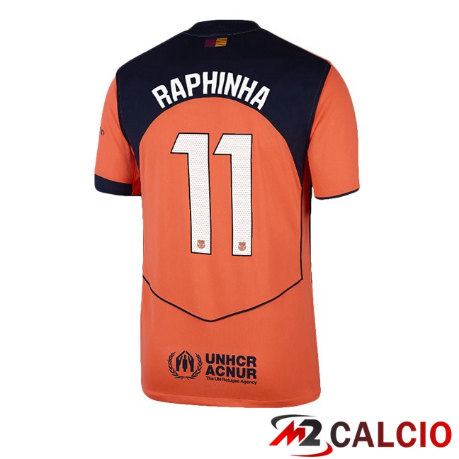 Maglie Calcio FC Barcellona (RAPHINHA 11) Terza Rosso 2025/2026