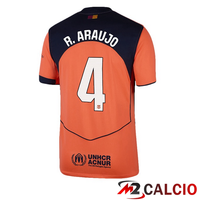 Maglie Calcio FC Barcellona (R. ARAUJO 4) Terza Rosso 2025/2026