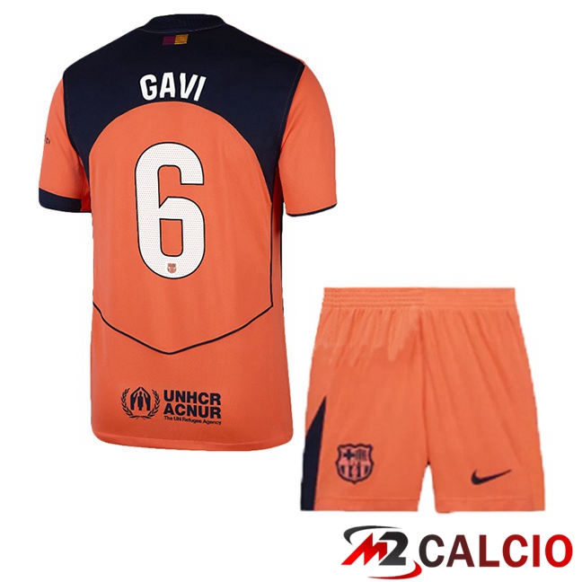 Maglie Calcio FC Barcellona (GAVI 6) Bambino Terza Rosso 2025/2026  Maglie Calcio FC Barcellona (GAVI 6) Bambino Terza Rosso 2025/2026