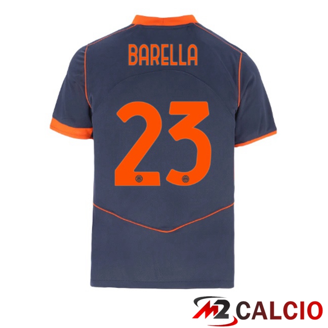 Maglie Calcio Inter Milan (BARELLA 23) Terza Grigio 2025/2026  Maglie Calcio Inter Milan (BARELLA 23) Terza Grigio 2025/2026