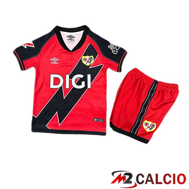 Maglie Calcio Rayo Vallecano Bambino Seconda Rosso Nero 2025/2026