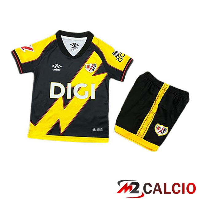 Maglie Calcio Rayo Vallecano Bambino Terza Nero Giallo 2025/2026