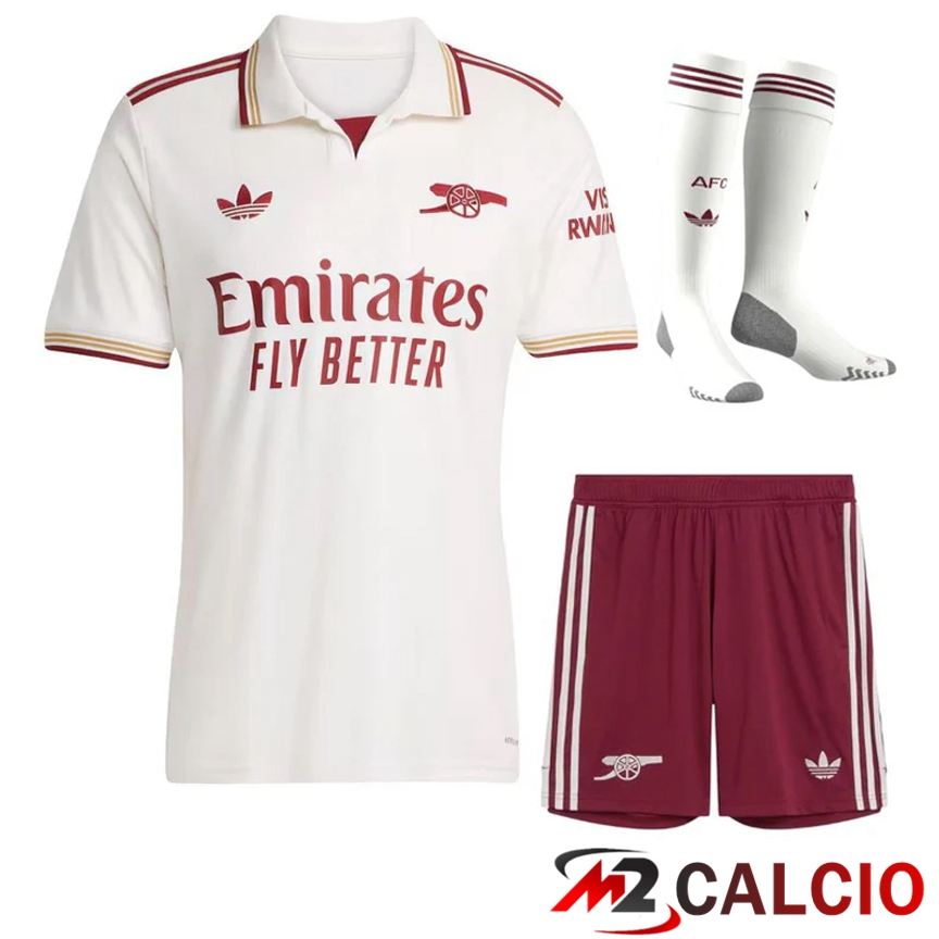 Insieme Maglie Calcio Arsenal Terza (Pantaloncini + Calzini) 2025/2026  Insieme Maglie Calcio Arsenal Terza (Pantaloncini + Calzini) 2025/2026