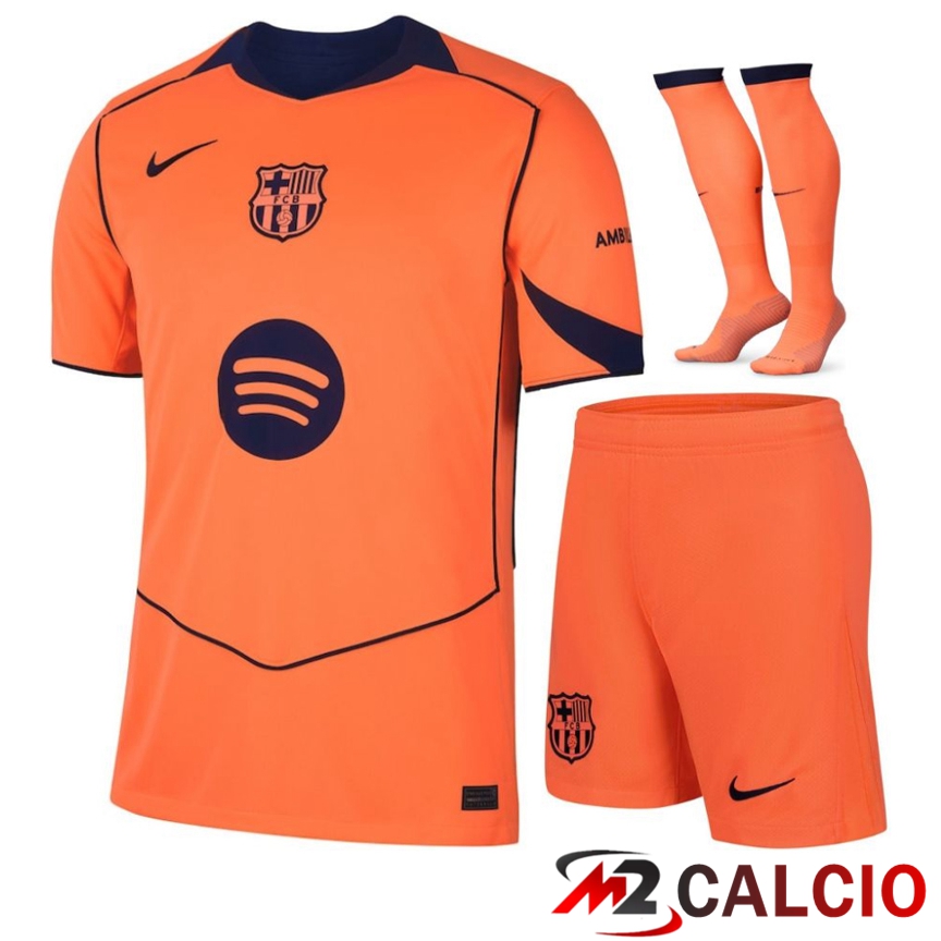 Insieme Maglie Calcio FC Barcellona Terza (Pantaloncini + Calzini) 2025/2026