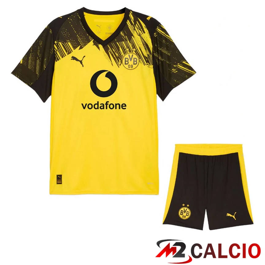 Insieme Maglie Calcio BVB Dortmund Prima + Pantaloncini 2025/2026  Insieme Maglie Calcio BVB Dortmund Prima + Pantaloncini 2025/2026