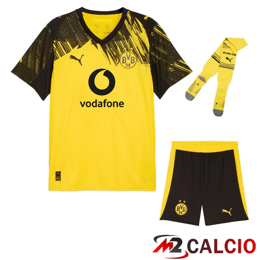 Insieme Maglie Calcio BVB Dortmund Prima (Pantaloncini + Calzini) 2025/2026  Insieme Maglie Calcio BVB Dortmund Prima (Pantaloncini + Calzini) 2025/2026