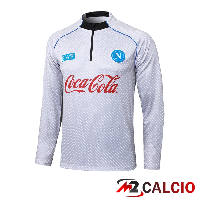 Felpa Allenamento SSC Napoli Bianco 2025/2026  Felpa Allenamento SSC Napoli Bianco 2025/2026
