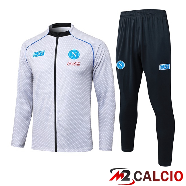 Insieme Tuta Calcio - Giacca SSC Napoli Bianco 2025/2026