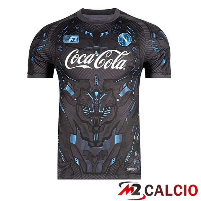 T Shirt Allenamento SSC Napoli Nero 2025/2026  T Shirt Allenamento SSC Napoli Nero 2025/2026