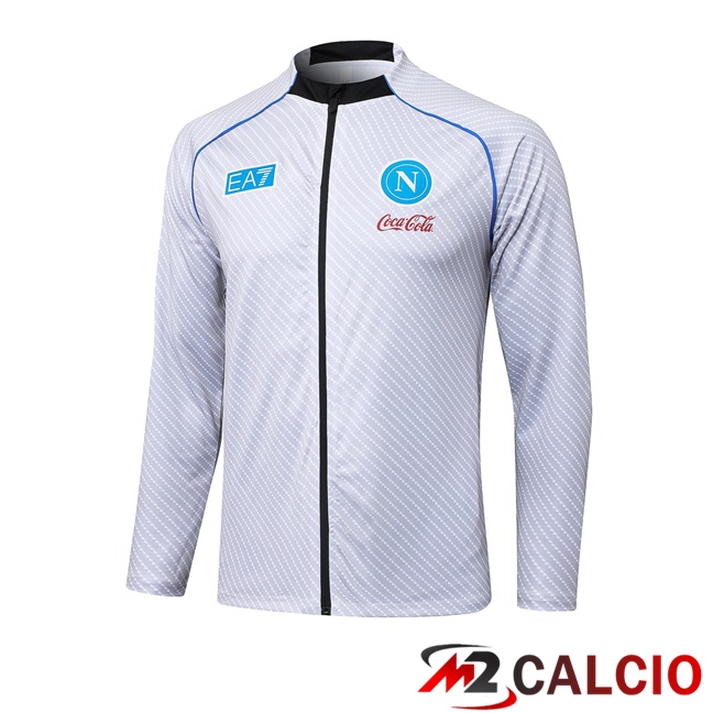 Giacca Calcio SSC Napoli Bianco 2025/2026  Giacca Calcio SSC Napoli Bianco 2025/2026