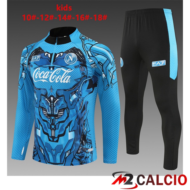 Insieme Tuta Calcio SSC Napoli Bambino Blu 2025/2026  Insieme Tuta Calcio SSC Napoli Bambino Blu 2025/2026