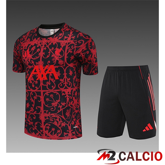 Insieme T Shirt Allenamento FC Liverpool Bambino Rosso/Nero 2025/2026  Insieme T Shirt Allenamento FC Liverpool Bambino Rosso/Nero 2025/2026
