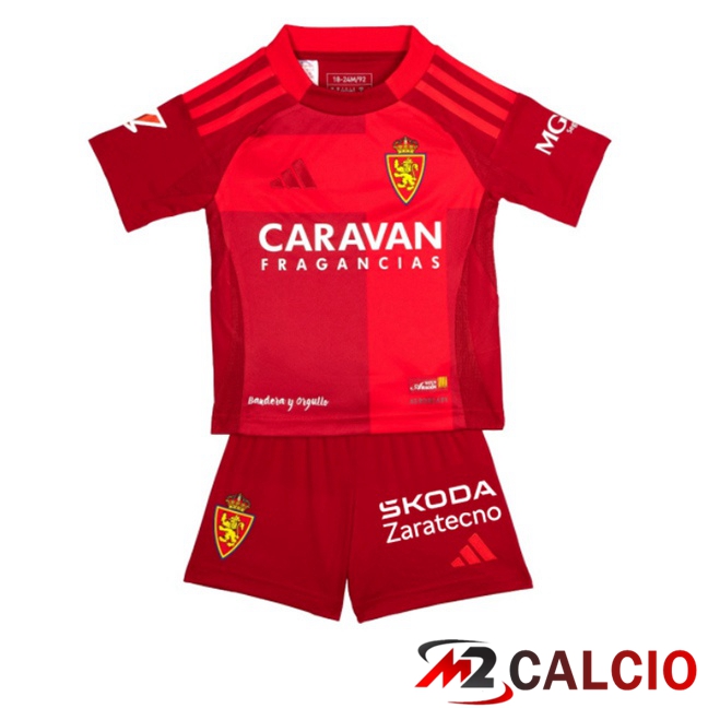Maglie Calcio Real Zaragoza Bambino Terza Rosso 2025/2026  Maglie Calcio Real Zaragoza Bambino Terza Rosso 2025/2026